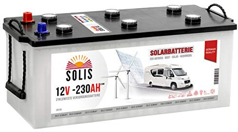 Solis Solarbatterie 230AH Antriebs Versorgungs Boots Wohnmobil Solar Caravan Batterie (230AH 12V)