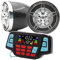 beyondcity UTV ATV Amplificateur Bluetooth Système Son Mains Libres Haut-parleurs FM USB Système Audio Stéréo 3,5 Pouces 12V Moto Étanche Audio Radio FM Haut-parleur Stéréo Pour iPhone/iPod/MP3 Crâne