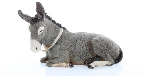 Moranduzzo Esel für Krippe 13 cm Maßstab 1:15 - Unzerstörbare Krippenfiguren - Stil 700', Handbemalt, Offizielles Produkt, Hergestellt in Italien, Bildhauer M. Landi