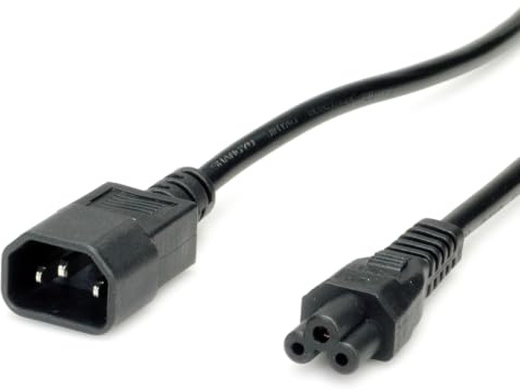 VALUE Power Cable IEC320/C14 Male to C5 Female 1.8 m Black