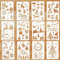 Schablonen Weihnachten, 12 Stück Zeichenschablonen Malschablonen aus Kunststoff, Stencil Schablonen Wiederverwendbar für Scrapbooking Fotoalbum, DIY Geschenkkarten, Geschenke Weihnachten Kinder
