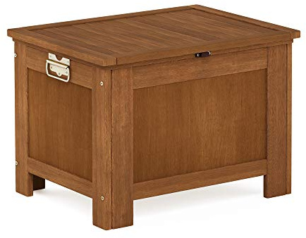 Furinno Tioman Outdoor Hardwood Cooler storage box | 18.5 x 25 x 17.3 Storage Box Teak Wood Patio Garden