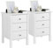 Yaheetech 2pcs Mesitas de Noche Blancas Mesilla de Noche Madera con Tres Cajones Mesillas Auxiliares de Estilo Moderno para Dormitorio Salon 40x40x60cm