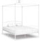 vidaXL Himmelbett Bett Bettgestell Doppelbett Metallbett Bettrahmen Lattenrost Schlafzimmerbett Schlafzimmermöbel Ehebett Weiß 180x200cm