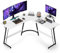 Cubiker L-förmiger Schreibtisch, Gaming Tisch mit Monitorständer, Pc Ecktisch Computertisch, 130 x 130 cm Eckschreibtisch für Büro, Platzsparend, Einfach zu Montieren Eck Tisch, Weiß