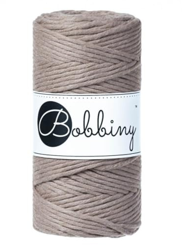 Bobbiny Makramee-Schnur, 3 mm, einlagig, 100 m, Kaffeebraun