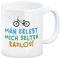 trendaffe Man erlebt mich selten radlos Kaffeebecher mit BMX Motiv Fahrrad Hobby Leben Rad