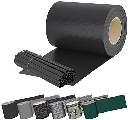 KESSER® Strisce per la Privacy in PVC Stuoie a Doppia Asta Recinzione Opaca | Resistente alle intemperie e al Vento | Schermo Privacy per Giardino, Antracite, 35 m