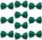 Dark Green Hair Bows Clips Slides Grips 2.7 inch Soft Ribbon Small Straight School Hairbows for Girls 10pcs