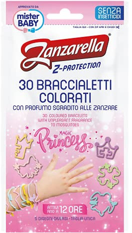 Zanzarella, Braccialetti con Profumo Sgradito alle Zanzare, Antizanzare per Adulti e Bambini, Profumazione Naturale a Base di Citronella, Geraniolo e Lavanda, Formato 10 pezzi
