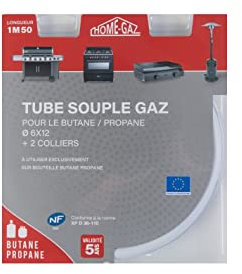 HOME GAZ – Tube Butane/Propane – Blanc – 1,5 Mètres – Validité 5 Ans