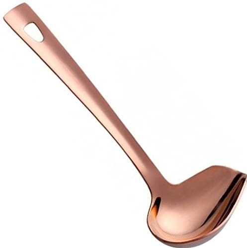 HirrWill Petite cuillère à sauce or rose avec bec verseur pour sauce, soupe