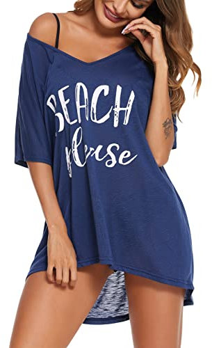 AI'MAGE Cache Maillot de Bain Femme Plage Chemise Été, Tunique Paréo Cover Up Blouse Boutonnee Col V Maillot De Bain Cache-Maillots Et Sarongs Haut