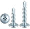 FandWay 100 Stück M4.2 x16mm Selbstbohrende Schrauben aus Kohlenstoffstahl,Großer gewölbter Kopf Blechschrauben,Rundkopf Selbstschneidende Schraube für Blech, Aluminium, Holz, Kunststoffe. (Verzinkt）