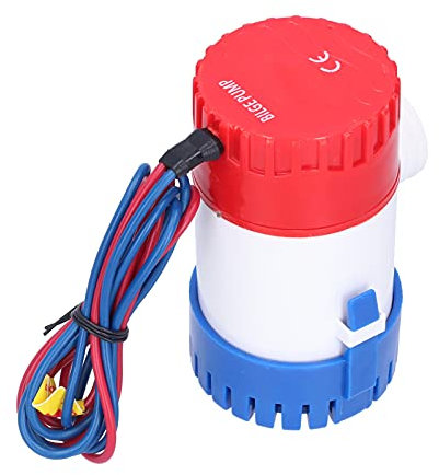 Hyuduo Bilge Pump, Semi-Automatic Dc Switch Shock Resistant Abs Housing Small Electric Submersible Drain Pump Provides Power 12V / 24V 350/500/750 / 1100Gph(12V 750Gph),Submersible Pump