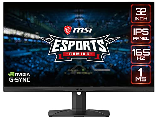 msi Optix MAG321QR Monitor Gaming 31,5, Display 16:9 (WQHD) 2560x1440, 165Hz, 1ms, Pannello IPS, G-SYNC Compatibile, Gaming OSD, VESA 100x100mm