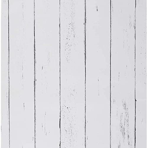 JOLIHOME Papier Peint Bois Blanc 44x500 cm Papier Adhesif pour Meuble Vintage Film Vinyle Autocollant de Grain de Bois pour Placard Tiroir Tables Cuisine Chambre Mur Décoratif