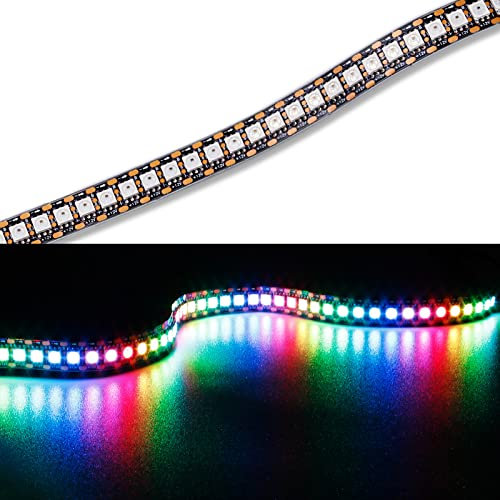 TOPAI WS2815 LED Streifen 1M 144 Pixel 12V RGB Individuell Adressierbare Dual Signal Haltepunkt Wiederaufnahmefunktion SMD 5050 IP20 Nicht Wasserdicht Schneidbare Flexible LED Lichtstreifen