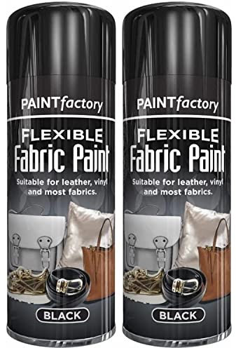 Yorkshire Homeware Flexible Fabric Spray Paint | Suitable for Leather | Vynal Textiles and Most Fabric Black 200Ml (2)