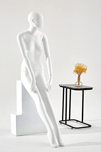 N5-6 Frau sitzend Weibliche Schaufensterpuppe in weiß matt lackiert Frau Ohren geformt Schick und Elegant Hochwertig