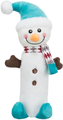 Trixie Hundespielzeug, Plüsch, mit knuspriger Flasche innen, Schneemann, 38 cm