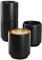 Cosumy Cappuccino Tassen 8er Set Schwarz aus Keramik - Stapelbares Design - Entworfen für Latte Art - 200 ml