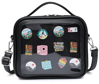 CHERRY SAUCE Ita Bag Umhängetasche, Kuriertasche, Umhängetasche, für Anime-Display, 23-schwarz, Stabil