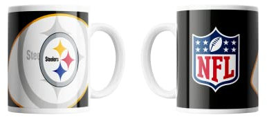 Pittsburgh Steelers NFL Tasse Becher Kaffeetasse Mug ** Shadow Logo and Shield ** 330 ml