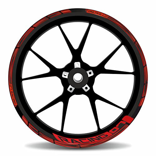 Felgenrand Aufkleber adesivo per cerchioni rosso riflettente compatibile per Yamaha MT-07 Tech Black X787007VA