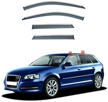 YSOLDA 4 Stück Auto Windabweiser Regenabweiser,für Audi A3 Hatchback 8P 8V 8Y 2004-now,Regenschutz Seitenfenster Luftabweiser,A3-8P 2004-2012