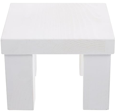White Wooden Mini Stool Prop for Photography and Decorative Use | Portable Design, Unique Look with Natural Finish, Suitable for Occasions and Display Styling