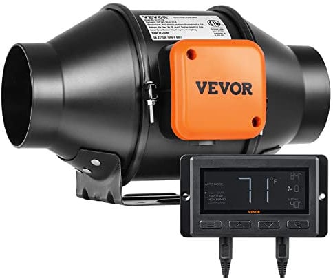 VEVOR Ventilador Extractor de Conducto de 4 Extractor en Línea con Ventilador en Silencio 21 W Motor de Cobre Ventilador de Extracción Velocidad Variable 2900 RPM para Salas de Estar Cocinas Sótanos