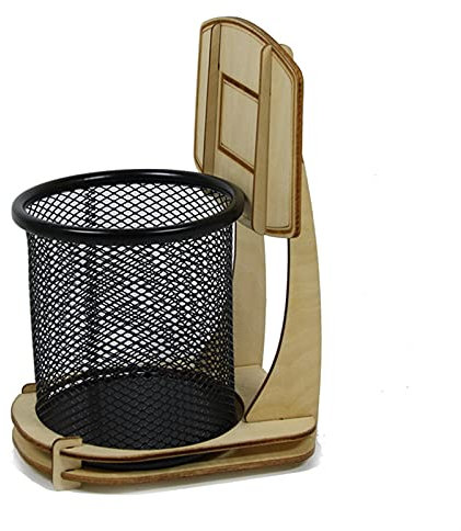 XUCHIL Pen Pot 1 Pc Basketball Stand Black Metal Mesh Pencil Holder Office Desk Round Cosmetic Pen Pot Cup Case Stationery Container Organizer Pencil Holders
