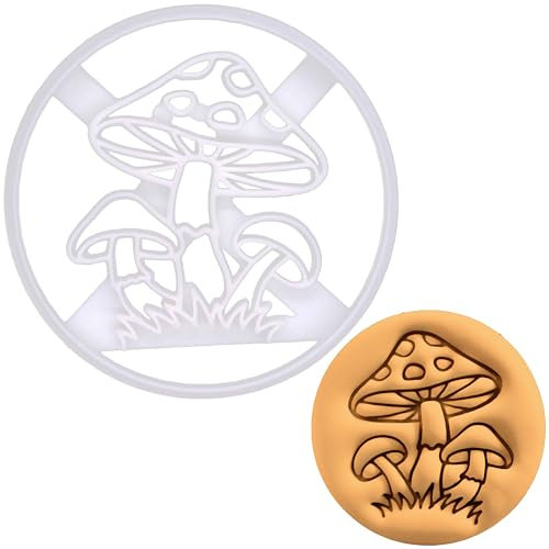 BAKERLOGY wilder Pilz Ausstechform - Detailliertes Keksausstecher-Design zum Backen und Basteln, ideal für Fondant, Teig, Ton