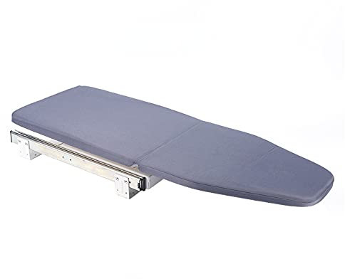 Begoniape Asse da stiro pieghevole allungabile, con cassetto, grigio, asse da stiro salvaspazio, rotazione di 180°, 45 kg, portata 57 x 48 x 17 cm