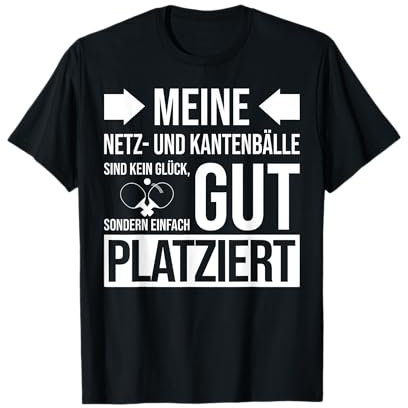 Tischtennis Material Tischtennisspieler Designs - Unisex Erwachsene und Kinder - T-Shirt mit kurzen Ärmeln - Schwarz - S - Novalty Sports - Tischtennis