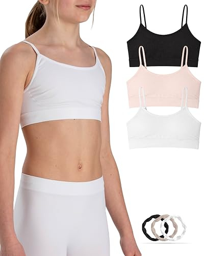 Risalti top Bustier Spaghetti 3 STK - Crop, BH, Tank Tops, Made In Italy - Nahtlose Unterhemd, Armbänder Gratis, Mädchen