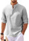 Ryehack Men's Henley Long Sleeve Shirt Casual Cotton Tops Waffle Beach Shirts Lightweight Loose Fit S-5XL