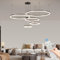 Mikeru Moderne LED Pendelleuchte, Wohnzimmer Pendelleuchte Φ 30+40+60+80+100cm 5 Ring Runde Pendelleuchte, 145 Watt Moderne LED Indoor Große Pendelleuchte mit Memory 10%-100% Dimmbar Pendelleuchte