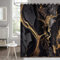 Rideau de douche Marbre 180x180, Hnmdmyi Noir et Or Paillettes Rideau de douche Abstrait Déchirure Encre Texture Moderne Luxe Art Rideau de baignoire Imperméable Polyester Tissu Lavable Rideau de bain