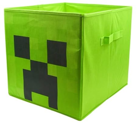 HOX Minecraft Faltbare Aufbewahrungsboxen mit Griffen, langlebig und hochwertiger Stoff, faltbare Aufbewahrungswürfel, kompatible Ikea-Kallax-Möbel, perfekt für die Organisation von Kinderzimmer und