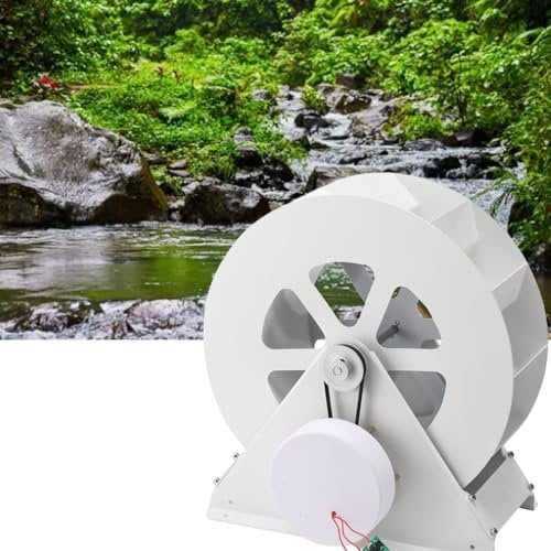 tbanvoo Tragbarer Wasserturbinengenerator, Wasserkraftgenerator, Langsame Scheibenstromerzeugung, Wasserrad-Stromerzeugung Im Freien