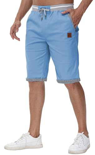 Djtnzdm Bermuda Cargo Estivi Pantaloncini Bermuda Uomo Cotone Lavoro Casual Sportivi Pantaloni Corti Golf Shorts Uomo