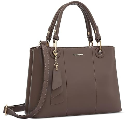 DEEVORCA Damen Umhängetasche Feine Handtasche Komfortable Anti Diebstahl Abnehmbarer Schulterriemen Urlaub Reisen Casual Pendler PU Wasserdicht Frauen Umhängetasche Braun A