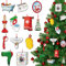 Amyhill 12 Stück Weihnachtsschmuck aus Holz für Weihnachtsbaum, Kolben, Wanne, Toilettenpapier, Ornament, lustige hängende Dekorationen mit Seil für Weihnachtsbaum, Kamin, Urlaub, Partygeschenk