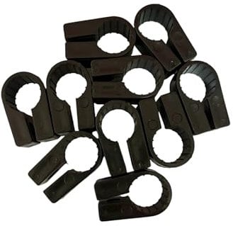 Armoured Cable Cleats - Steel Wire Cleat for Outdoor SWA C4-C14 - Black Clip (10 Pack, CC10)