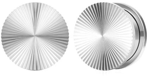 Vankula Ohr Tunnel 1 Paar Single Flared Flesh Plugs Edelstahl für männer damen Ohrpiercing Gestreckte Schmuck 12mm(1/2) Silber