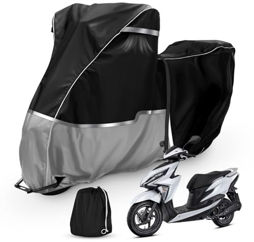 Motorrad Abdeckplane für Honda Scooter Model Forza 125 350 750, 420D Oxford Wasserdicht Outdoor Motorradabdeckung Motorradplane, mit Elastische Schnur und Winddichte Schnalle
