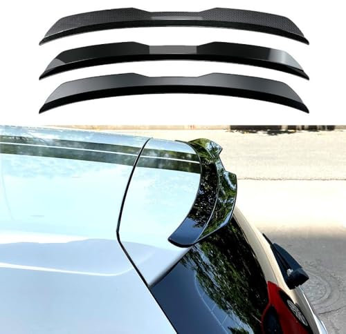 Cachpib Aileron arrière de voiture universel avec ruban adhésif, léger, pièces modifiées pour voiture (côté unique de plus de 60 cm) texture fibre de carbone noir