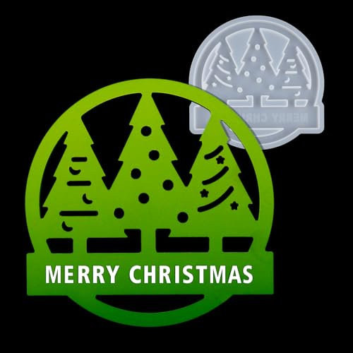 EPODA Weihnachtsbaum Kerzenhalter Silikonform, Weihnachten Runde Silikonformen GießFormen, GießForm Weihnachten Für Epoxidharz, Beton, Harz Machen Handw